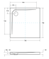 Brodzik kwadratowy Ultraslim Acro 80 cm Besco 4