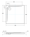 Brodzik kwadratowy Ultraslim Acro 90 cm Besco 4