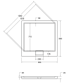 Brodzik kwadratowy Ultraslim Axim 90 cm Besco 8