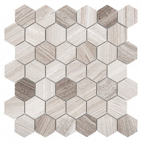 Mozaika Dunin Woodstone Grey Hexagon 48