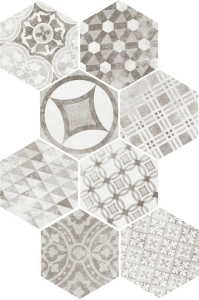 Płytka podłogowa Equipe Hexatile Cement Garden Grey 17,5 x 20 cm