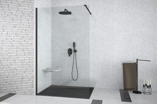 Kabina prysznicowa Walk In Aveo Black 100 cm Besco