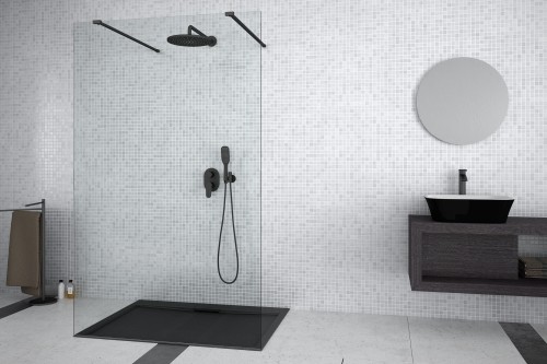 Kabina prysznicowa Walk In Aveo Due Black 90 cm Besco