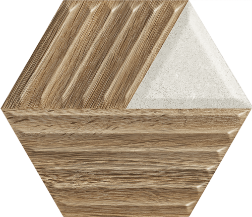 Płytka ścienna Paradyż Woodskin Mix Heksagon Struktura C 19,8 x 17,1 cm