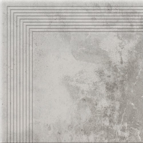 Płytka podłogowa Cerrad Piatto Gris Stopnica Narożna 30x30 cm