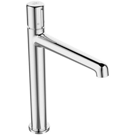 Laveo Pretto - bateria umywalkowa stojąca nablatowa chrom