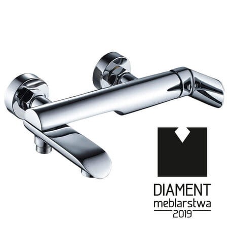 Laveo Alea - bateria wannowa ścienna z ruchomą wylewką bez zestawu natryskowego chrom