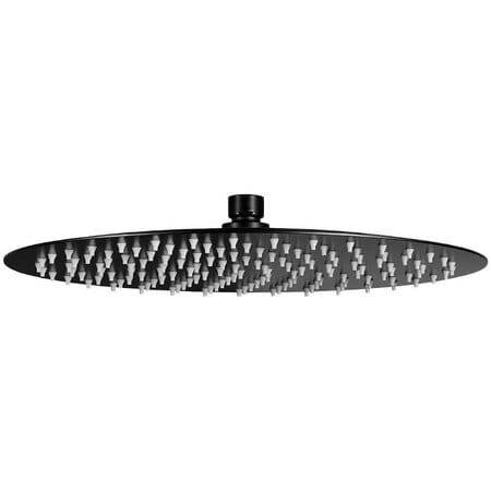 Laveo Rondo Slim - deszczownia górna stalowa śr. 300 mm czarny