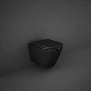Rak Ceramics FEELING miska WC podwieszana z deską  52X36 CM CZARNY MAT (504)