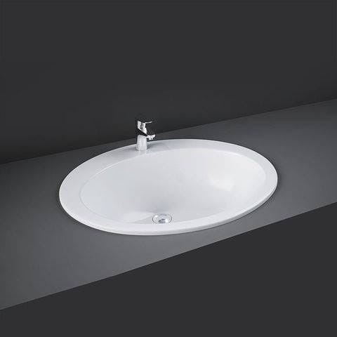 Rak Ceramics CHERRY UMYWALKA WPUSZCZANA OWALNA 63,5X53,5 Z OTWOREM BIAŁY POŁYSK