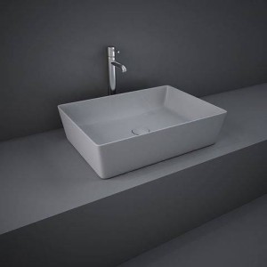 Rak Ceramics FEELING UMYWALKA SLIM NABLATOWA PROSTOKĄTNA 50X36 CM SZARY MAT (503)