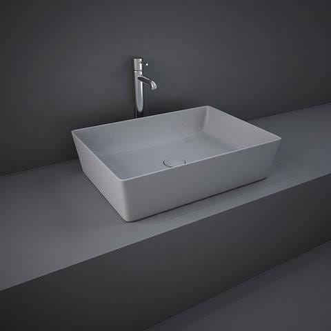 Rak Ceramics FEELING UMYWALKA SLIM NABLATOWA PROSTOKĄTNA 50X36 CM SZARY MAT (503)