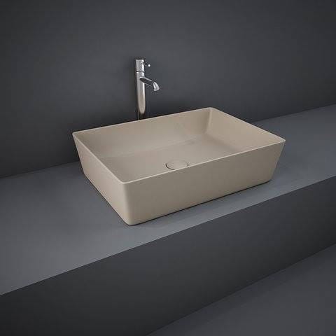 Rak Ceramics FEELING UMYWALKA SLIM NABLATOWA PROSTOKĄTNA 50X36 CM CAPPUCCINO MAT (500)