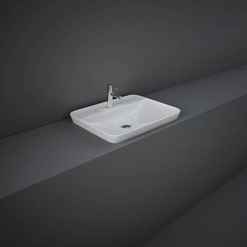 Rak Ceramics VARIANT UMYWALKA WPUSZCZANA PROSTOKĄTNA 55X42 CM Z OTWOREM BIAŁY POŁYSK