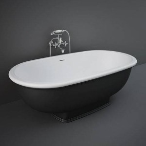 Rak Ceramics WASHINGTON WANNA WOLNOSTOJĄCA 156X81CM CZARNY MAT (504)