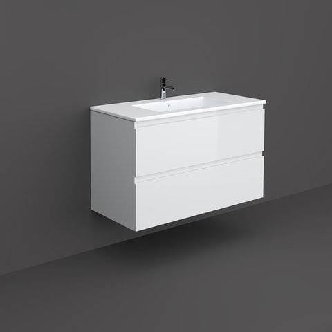 Rak Ceramics ZESTAW JOY UMYWALKA & SZAFKA PODUMYWALKOWA PODWIESZANA 100CM BIAŁA