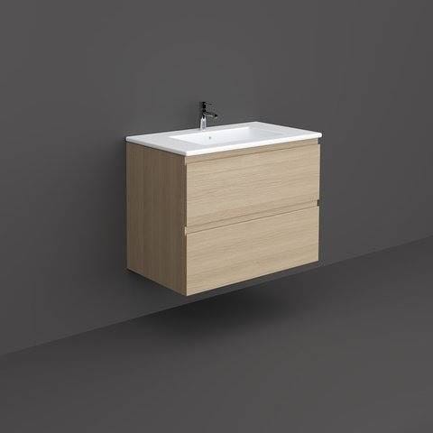 Rak Ceramics ZESTAW JOY UMYWALKA & SZAFKA PODUMYWALKOWA PODWIESZANA 80CM SCANDINAVIAN OAK
