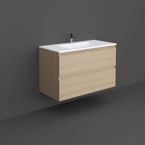 Rak Ceramics ZESTAW JOY UMYWALKA & SZAFKA PODUMYWALKOWA PODWIESZANA 100CM SCANDINAVIAN OAK