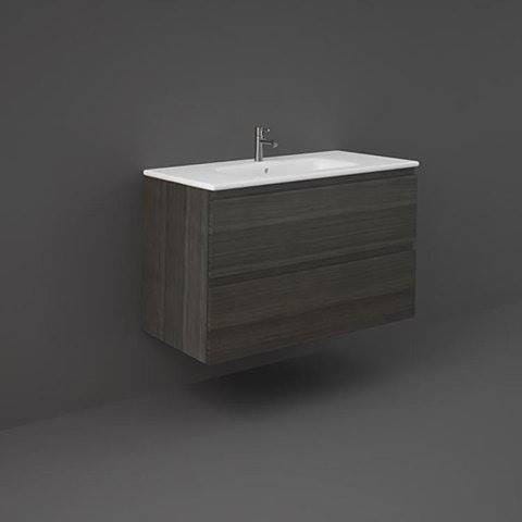 Rak Ceramics ZESTAW JOY UMYWALKA & SZAFKA PODUMYWALKOWA PODWIESZANA 100CM MOKA WALNUT