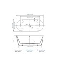 MASSI Wanna wolnostojąca WALL 140 cm z przelewem 5