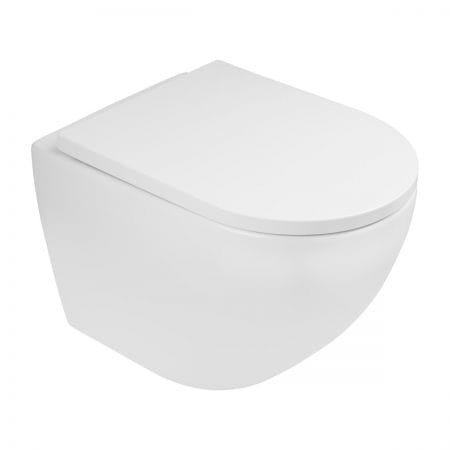 Zestaw Oltens Hamnes miska WC wisząca PureRim z powłoką SmartClean z deską wolnoopadającą 42514000