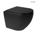 Zestaw Oltens Hamnes miska WC wisząca PureRim z powłoką SmartClean z deską wolnoopadającą czarny mat 42514300