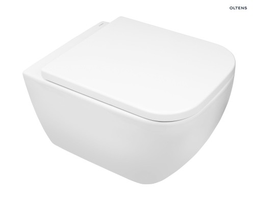 Zestaw Oltens Vernal miska WC wisząca PureRim z deską wolnoopadającą Slim 42007000