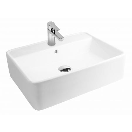 Oltens Duve umywalka 58x43,5 cm nablatowa prostokątna z powłoką SmartClean biała