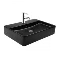 Oltens Duve umywalka 60x42 cm nablatowa prostokątna z powłoką SmartClean czarny mat 6