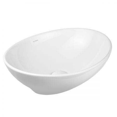 Oltens Etne umywalka 40x33 cm nablatowa owalna z powłoką SmartClean biała 40813000