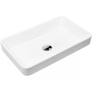 Oltens Fossa umywalka 55x34 cm nablatowa prostokątna biała 