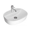Oltens Hamnes Thin umywalka 51x39 cm nablatowa owalna biała  6