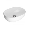 Oltens Hamnes Thin umywalka 49,5x35,5 cm nablatowa owalna biała
