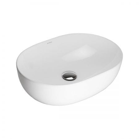 Oltens Hamnes Thin umywalka 49,5x35,5 cm nablatowa owalna z powłoką SmartClean biała