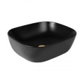 Oltens Hamnes umywalka 46,5x37,5 cm nablatowa owalna z powłoką SmartClean czarny mat  5