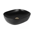 Oltens Hamnes umywalka 49x39,5 cm nablatowa owalna z powłoką SmartClean czarny mat 40800300 6
