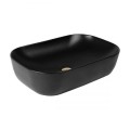 Oltens Hamnes umywalka 61x40 cm nablatowa owalna z powłoką SmartClean czarny mat 4