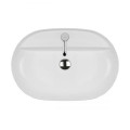 Oltens Hamnes Thin umywalka 62x42 cm nablatowa owalna z powłoką SmartClean biała  5