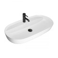 Oltens Hamnes Thin umywalka 80x40 cm nablatowa owalna biała