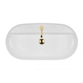 Oltens Hamnes Thin umywalka 80x40 cm nablatowa owalna biała  7