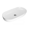 Oltens Hamnes Thin umywalka 80x40 cm nablatowa owalna z powłoką SmartClean biała