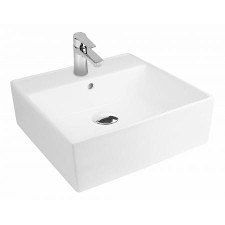 Oltens Hyls umywalka 47 cm nablatowa kwadratowa z powłoką SmartClean biała