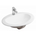 Oltens Kjos umywalka 52x43 cm wpuszczana w blat owalna z powłoką SmartClean biała