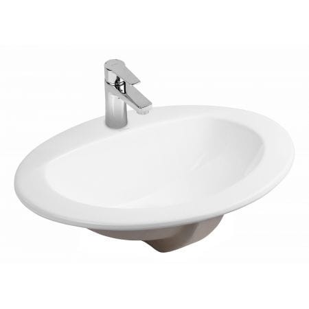 Oltens Kjos umywalka 52x43 cm wpuszczana w blat owalna z powłoką SmartClean biała