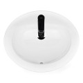 Oltens Kjos umywalka 52x43 cm wpuszczana w blat owalna z powłoką SmartClean biała 2