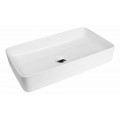 Oltens Solberg umywalka 62x41,5 cm nablatowa prostokątna z powłoką SmartClean biała