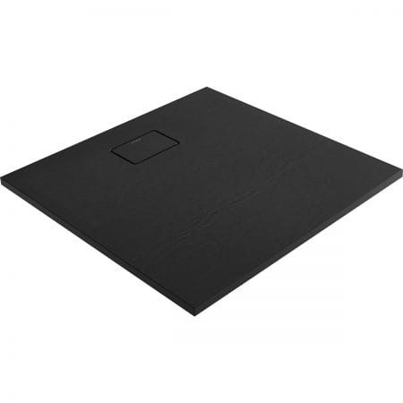 Oltens Bergytan brodzik kwadratowy 90x90 cm RockSurface czarny mat