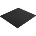Oltens Bergytan brodzik kwadratowy 100x100 cm RockSurface czarny mat