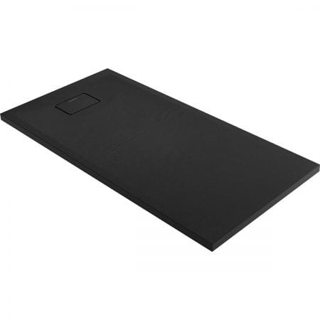 Oltens Bergytan brodzik prostokątny 140x70 cm RockSurface czarny mat