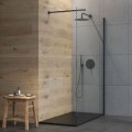 Oltens Bergytan brodzik prostokątny 140x70 cm RockSurface czarny mat  3